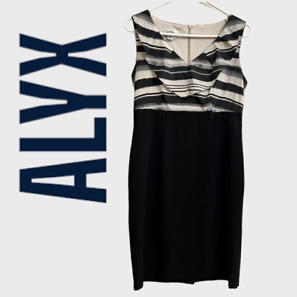 ALYX sheath dress Black and Creme Size 6 - Picture 1 of 10